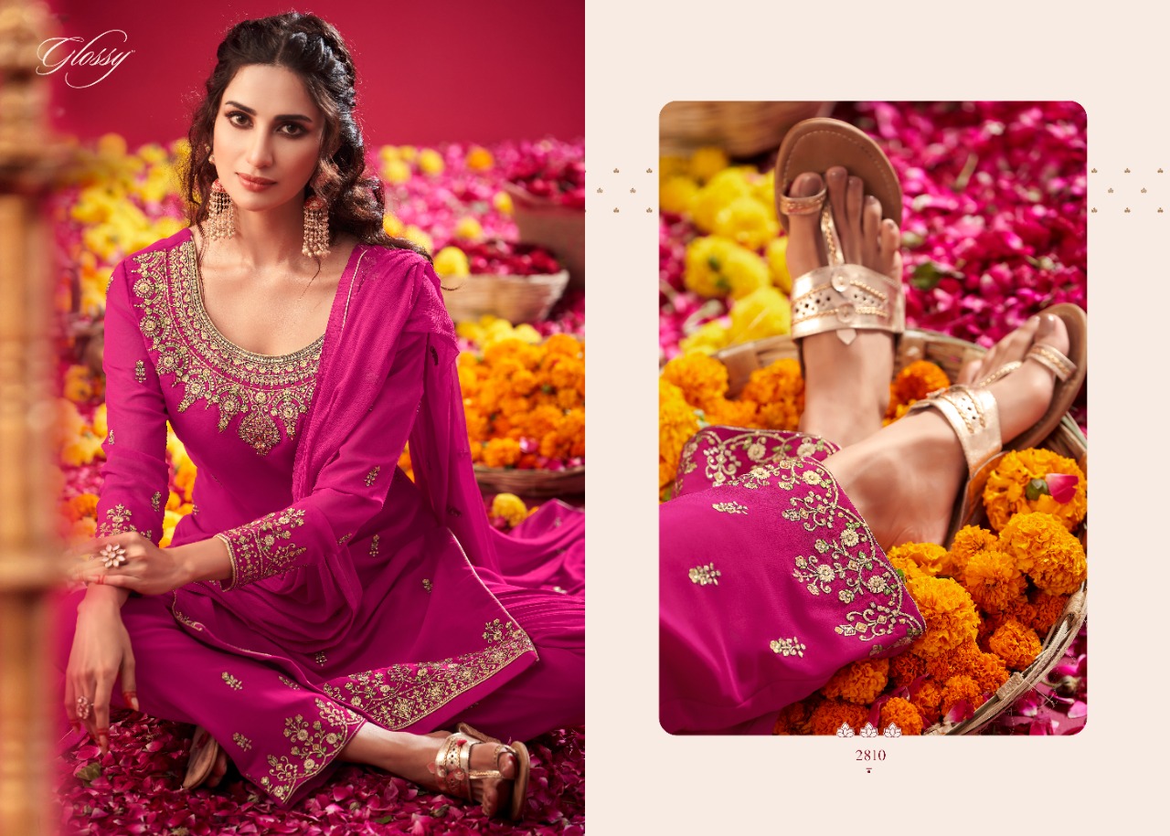 glossy naqsh georgget innovative look salwar suit catalog