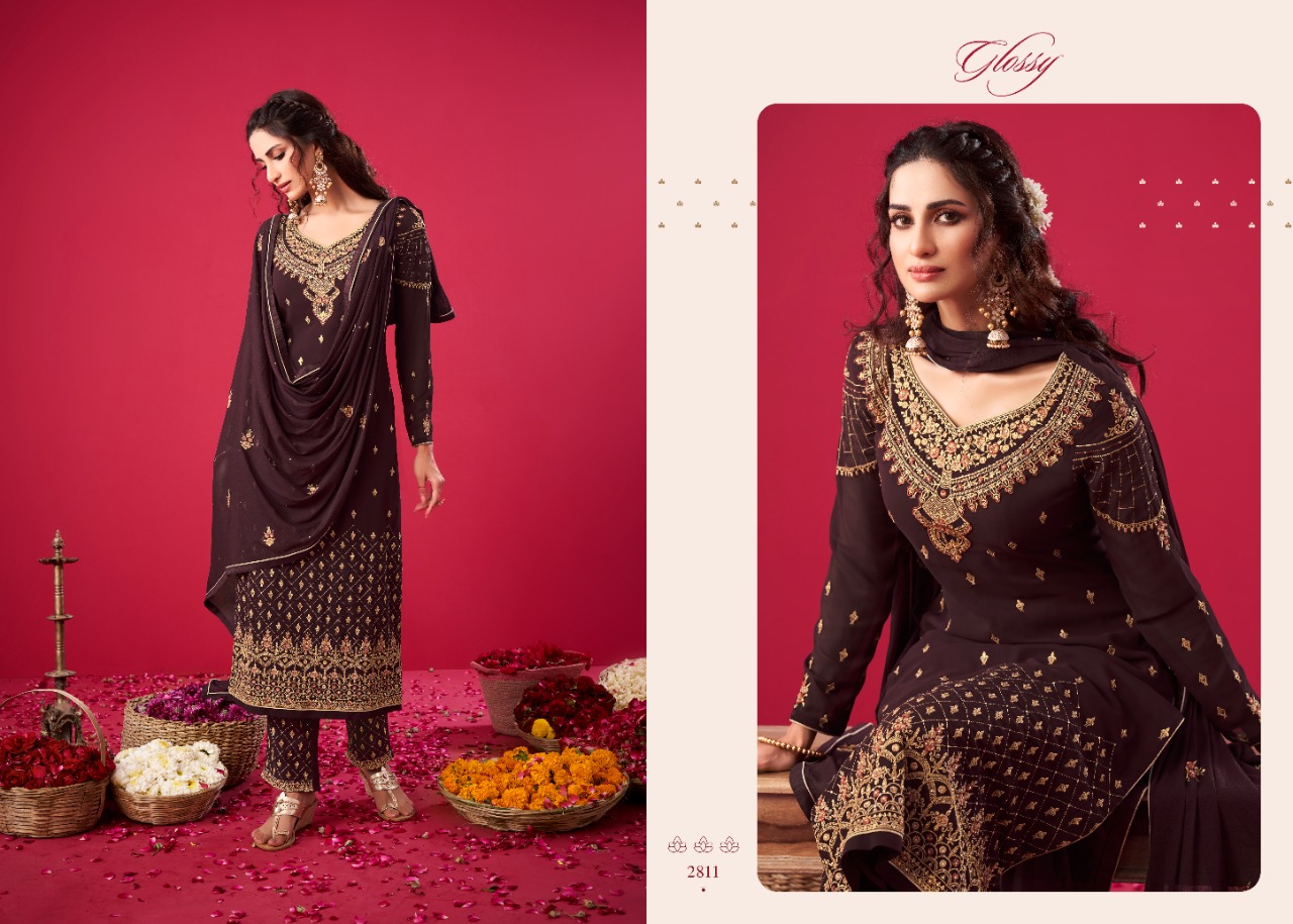 glossy naqsh georgget innovative look salwar suit catalog