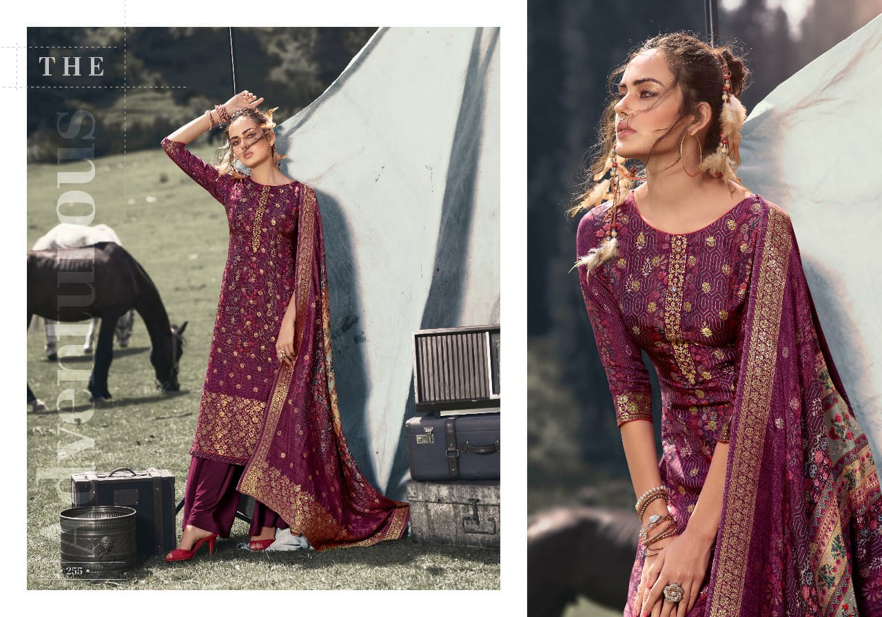 glossy the wild dola jaquard festive look salwar suit with upada bottom catalog