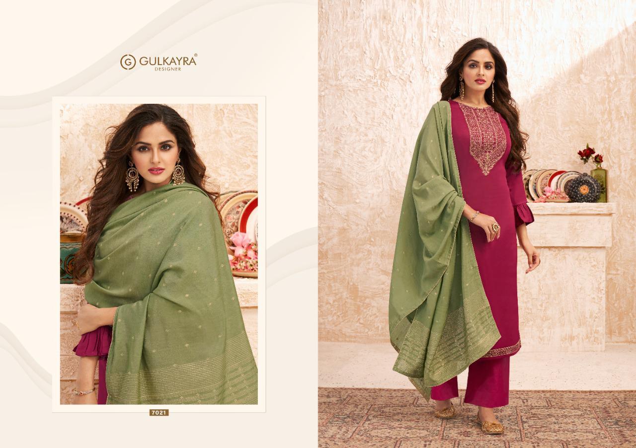 gulkayra designer nazm silk decent embroidary look salwar suit catalog