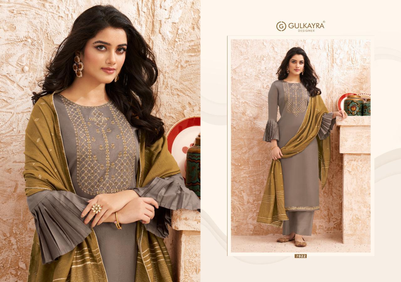 gulkayra designer nazm silk decent embroidary look salwar suit catalog