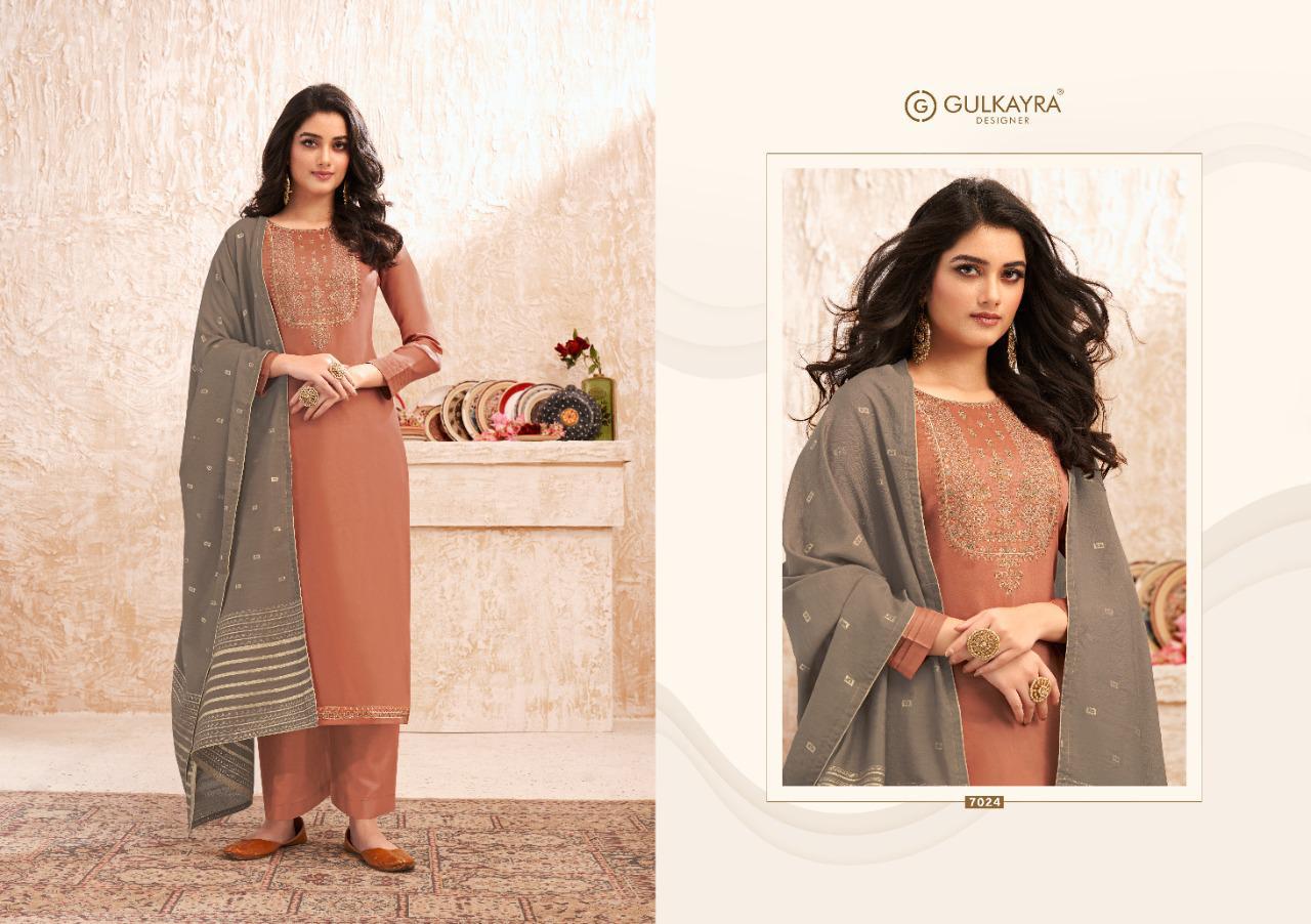 gulkayra designer nazm silk decent embroidary look salwar suit catalog