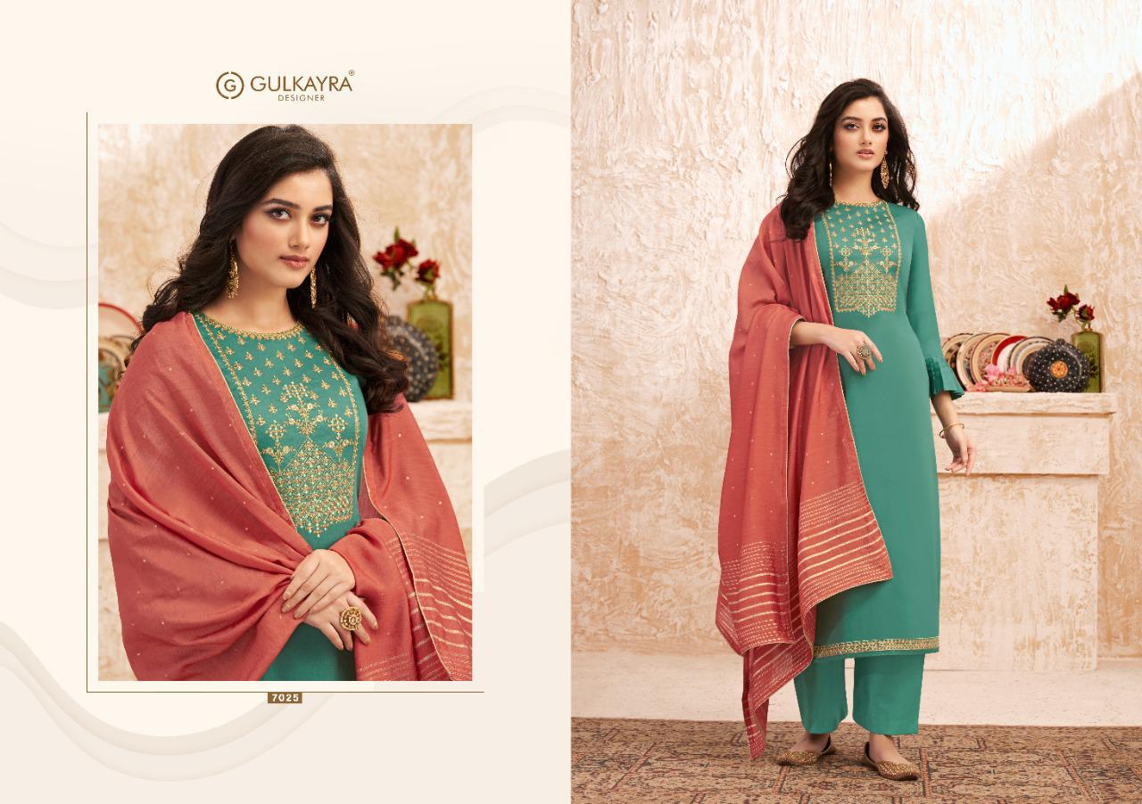 gulkayra designer nazm silk decent embroidary look salwar suit catalog