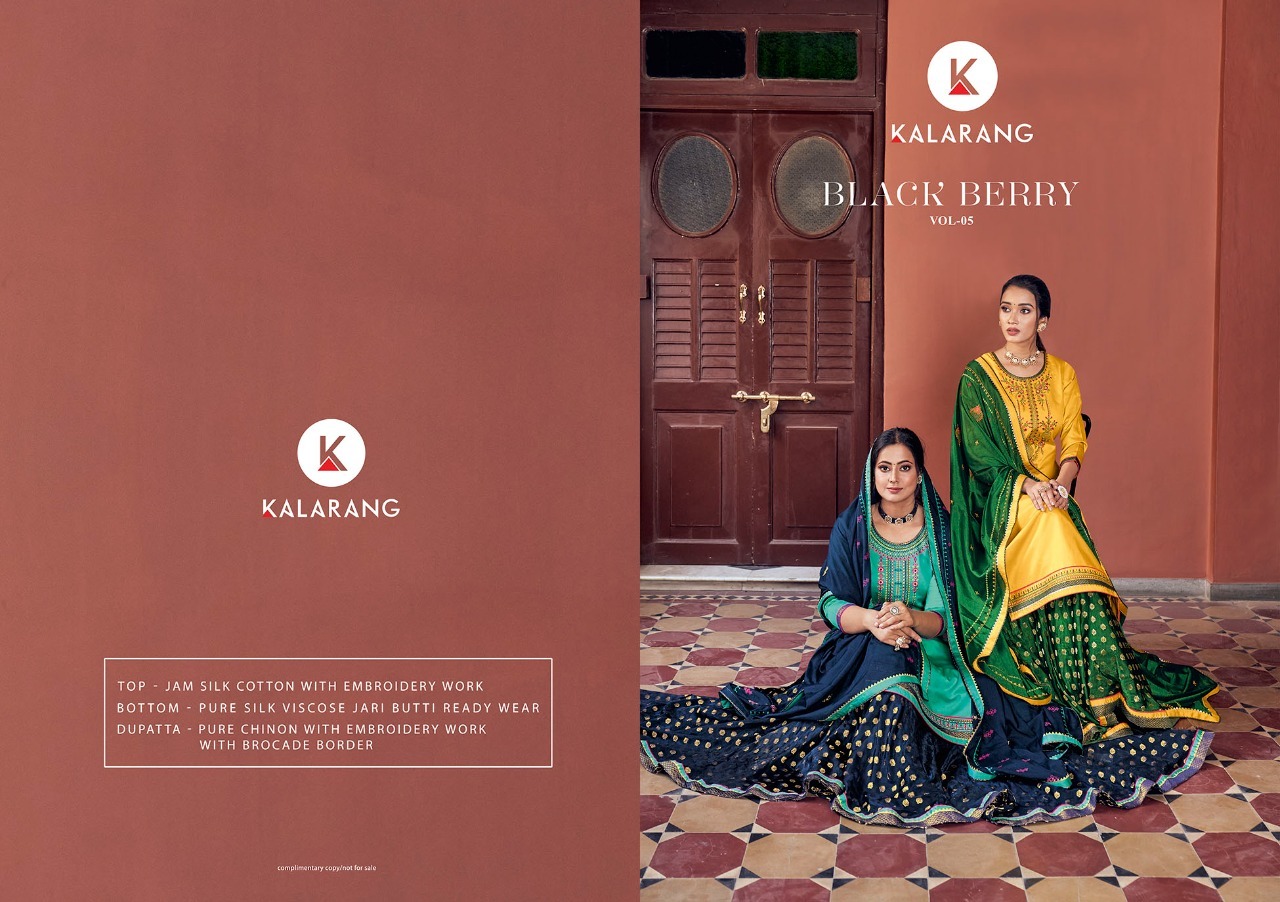 kalarang black berry vol 5 jam silk astonish look salwar suit catalog