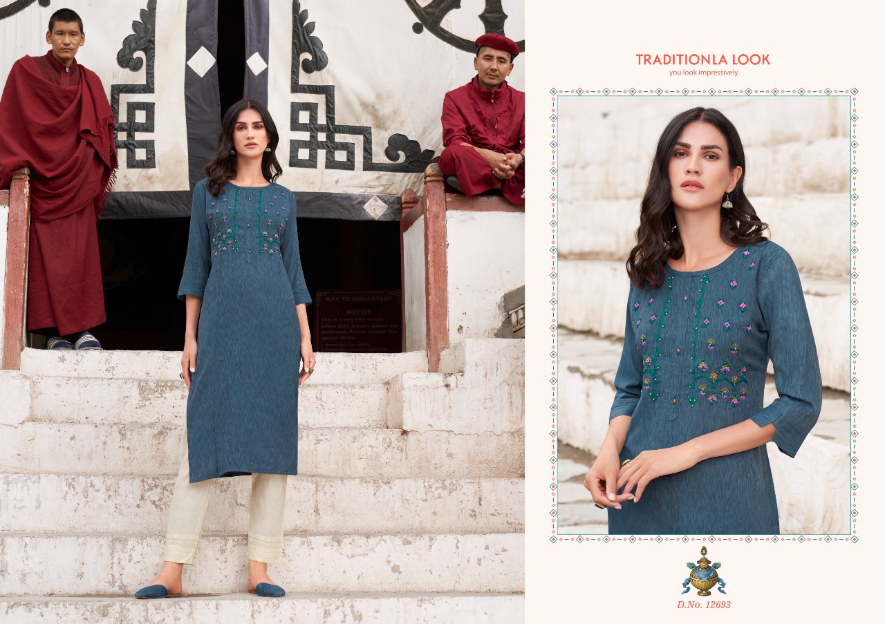 kalarang nexon cotton elegant look kurti catalog