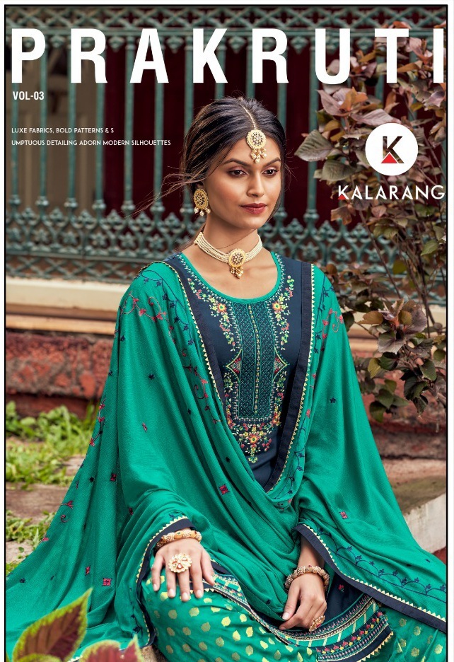 kalarang prakruti vol 3 jam silk decent look salwar suit catalog