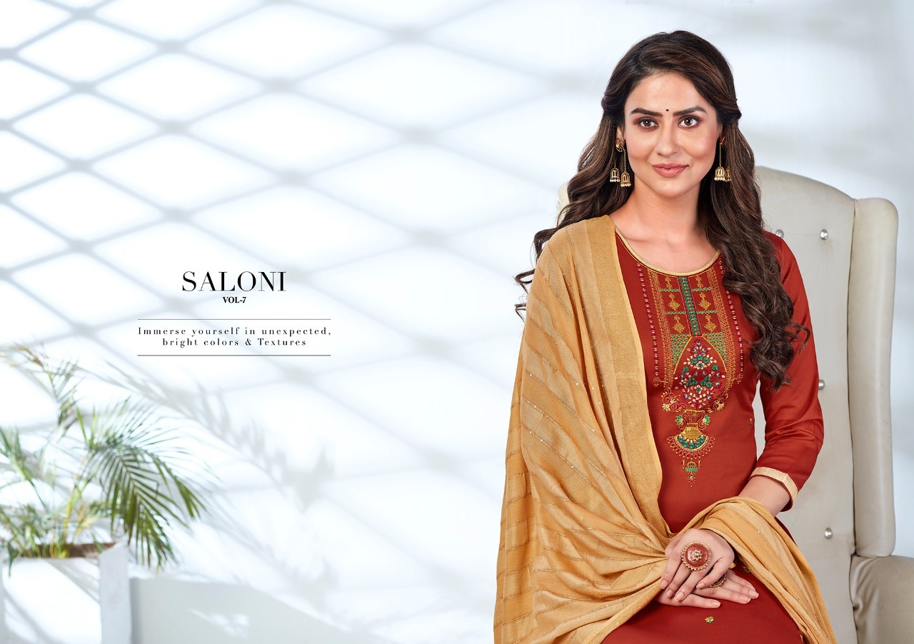 kalarang saloni  vol 7 jam silk elegant look salwar suit catalog