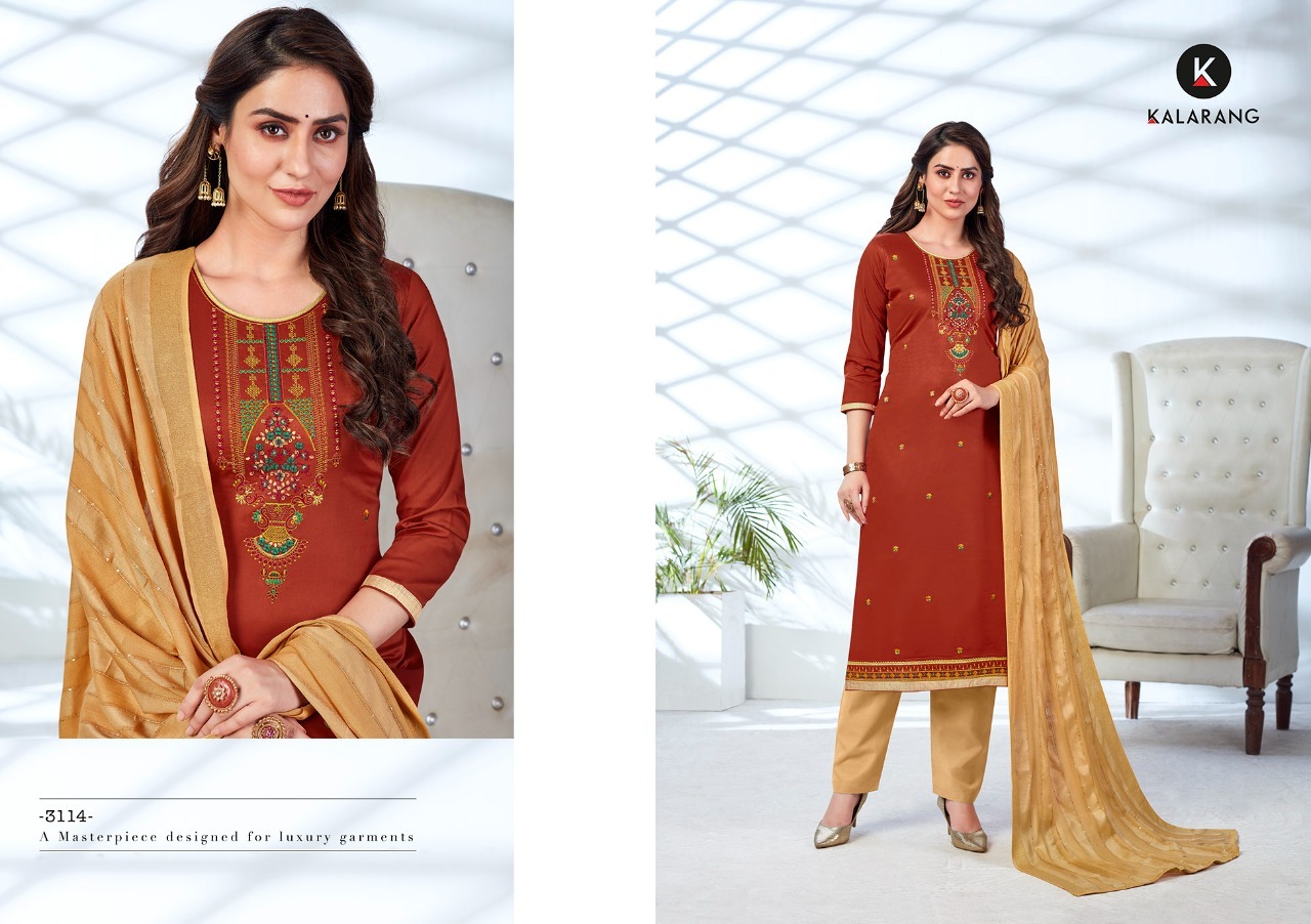 kalarang saloni  vol 7 jam silk elegant look salwar suit catalog