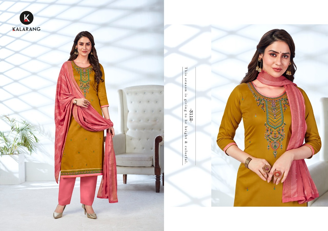 kalarang saloni  vol 7 jam silk elegant look salwar suit catalog