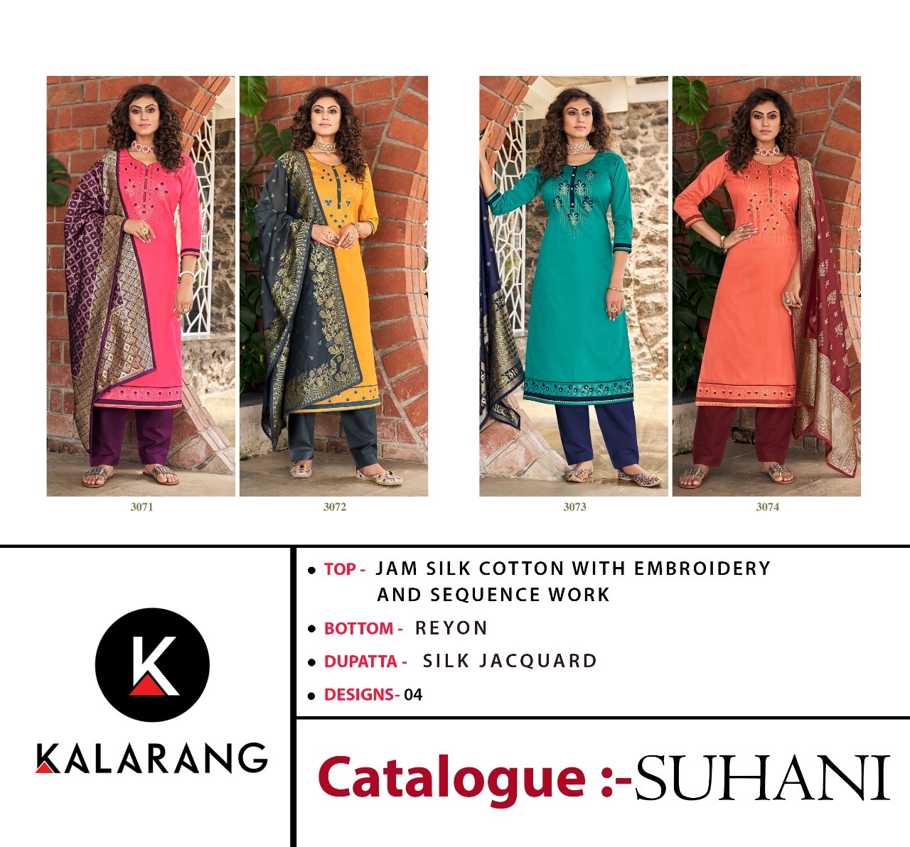 kalarang suhani cotton elegant salwar suit catalog