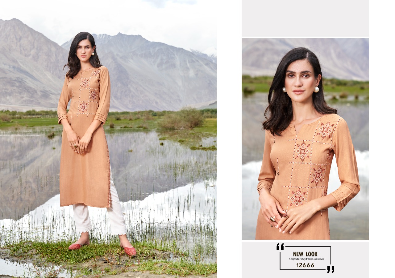 Kalaroop by Kajree beat rayon catchy look kurti  catalog