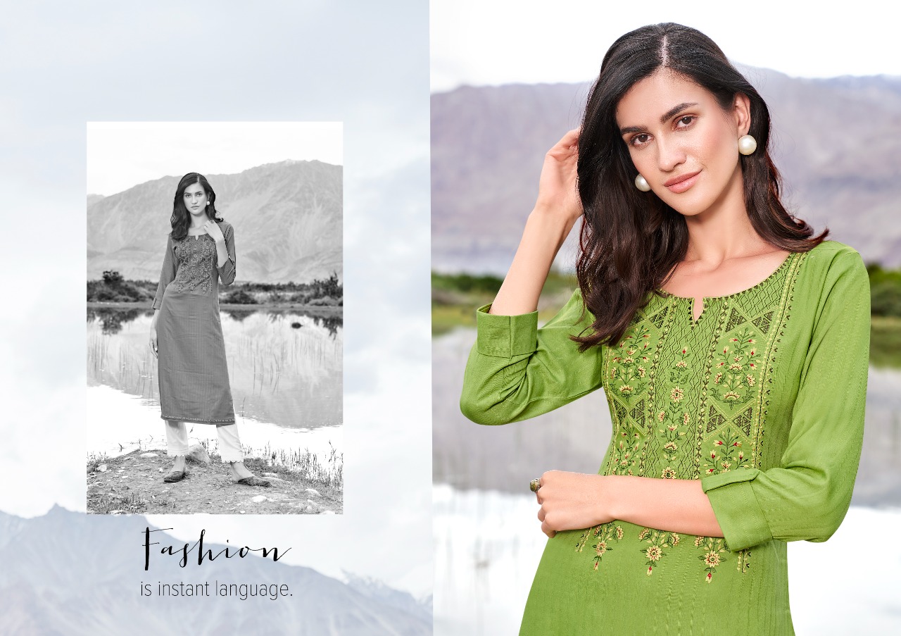 Kalaroop by Kajree beat rayon catchy look kurti  catalog