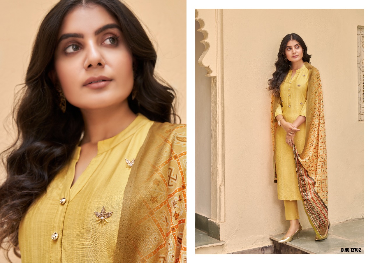 kalaroop by kajree Harrier viscose graceful look kurti bottom with dupatta catalog