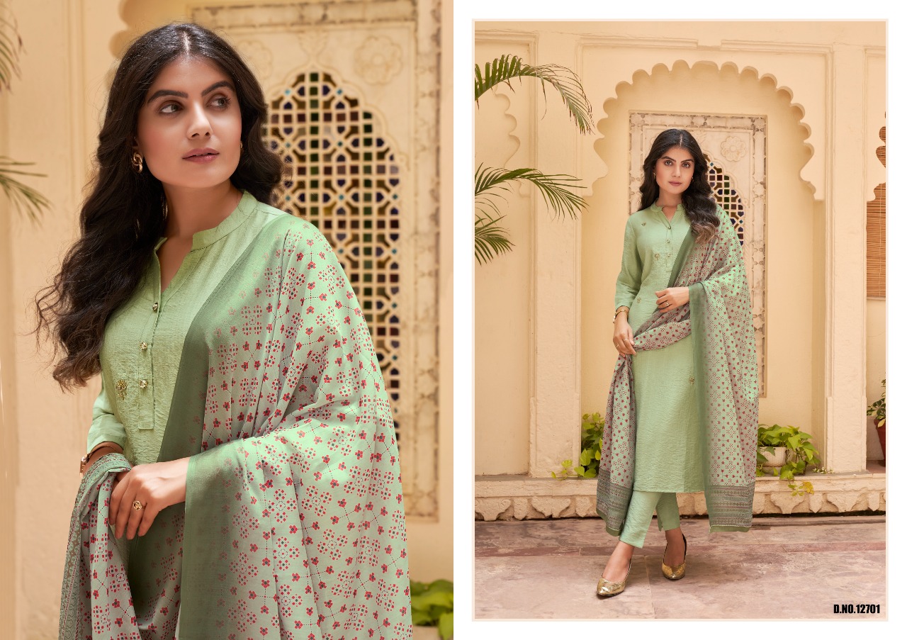 kalaroop by kajree Harrier viscose graceful look kurti bottom with dupatta catalog