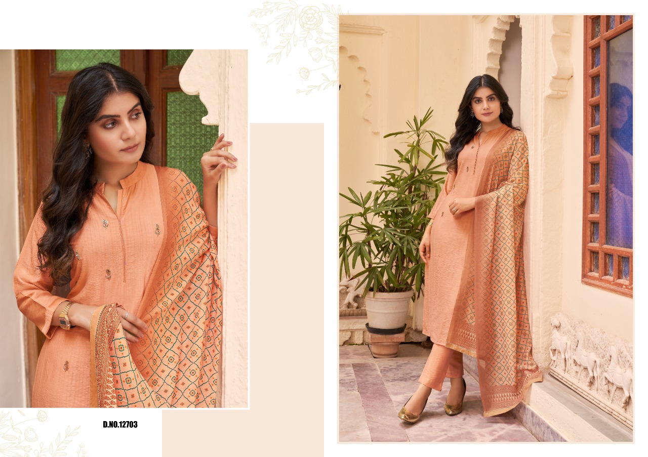 kalaroop by kajree Harrier viscose graceful look kurti bottom with dupatta catalog