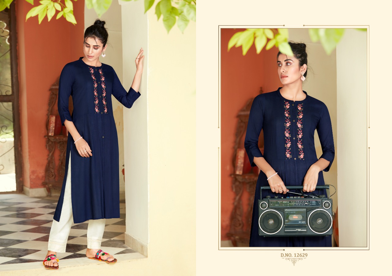 Kalaroop by Kajree nairobi rayon catchy look kurti  catalog