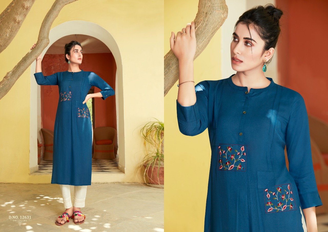 Kalaroop by Kajree nairobi rayon catchy look kurti  catalog