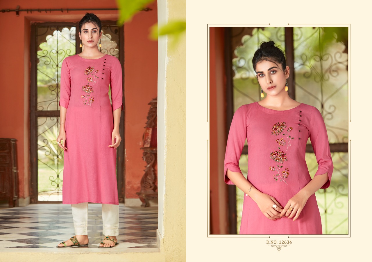 Kalaroop by Kajree nairobi rayon catchy look kurti  catalog