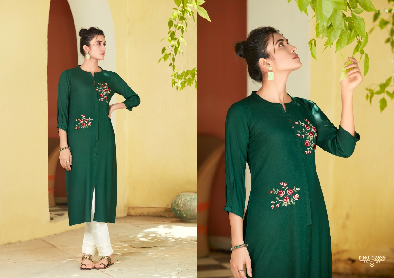 Kalaroop by Kajree nairobi rayon catchy look kurti  catalog