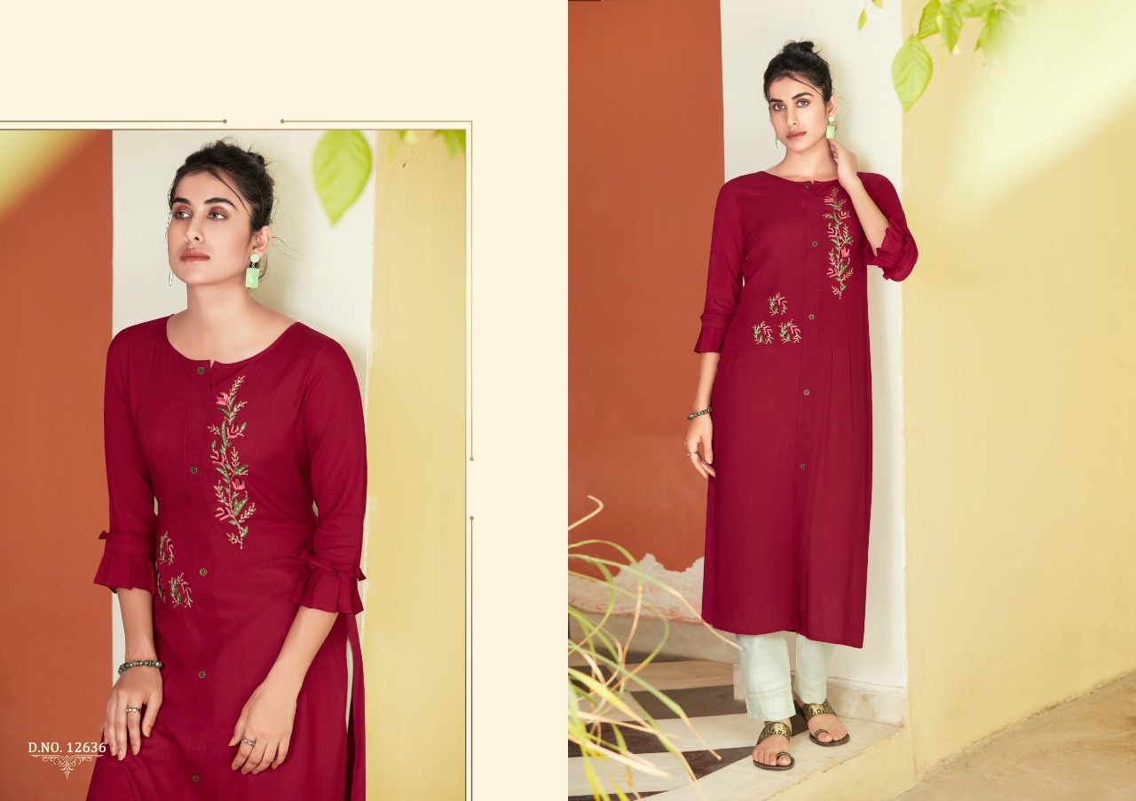 Kalaroop by Kajree nairobi rayon catchy look kurti  catalog