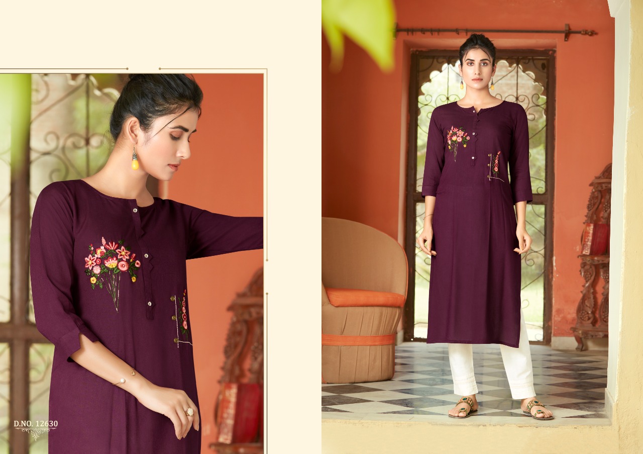 Kalaroop by Kajree nairobi rayon catchy look kurti  catalog