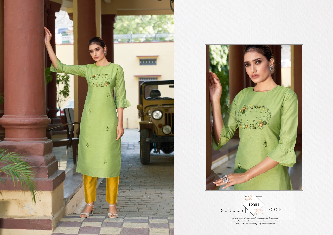 Kalaroop by Kajree ruhani silk catchy look kurti  catalog