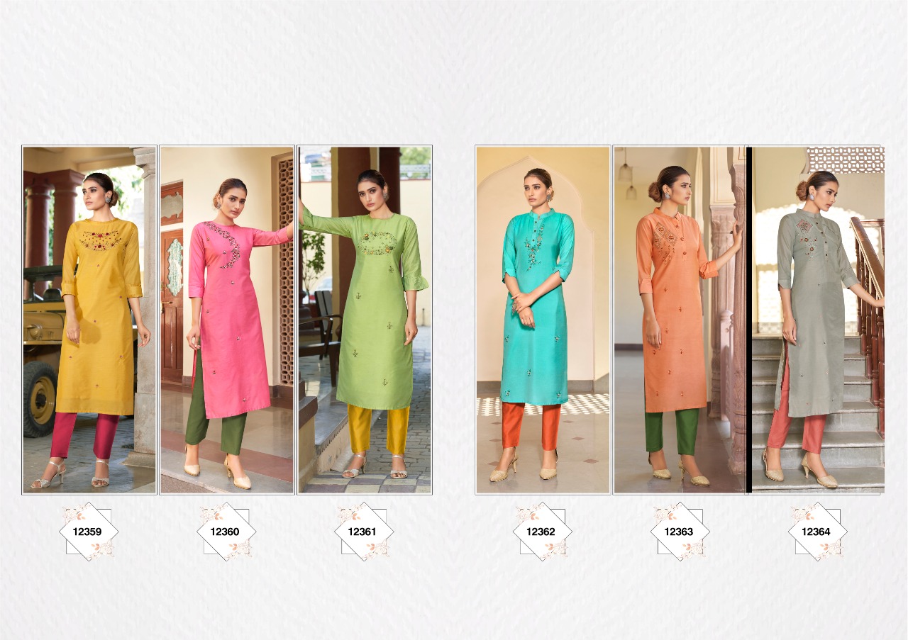 Kalaroop by Kajree ruhani silk catchy look kurti  catalog