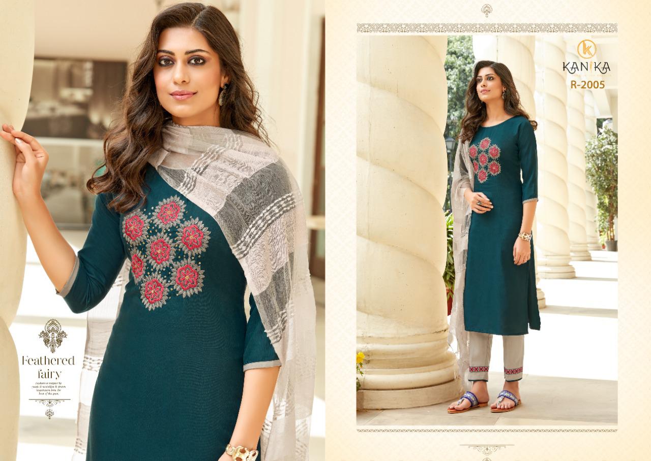 kanika roohi  attractive look top with pant and dupatta catalog