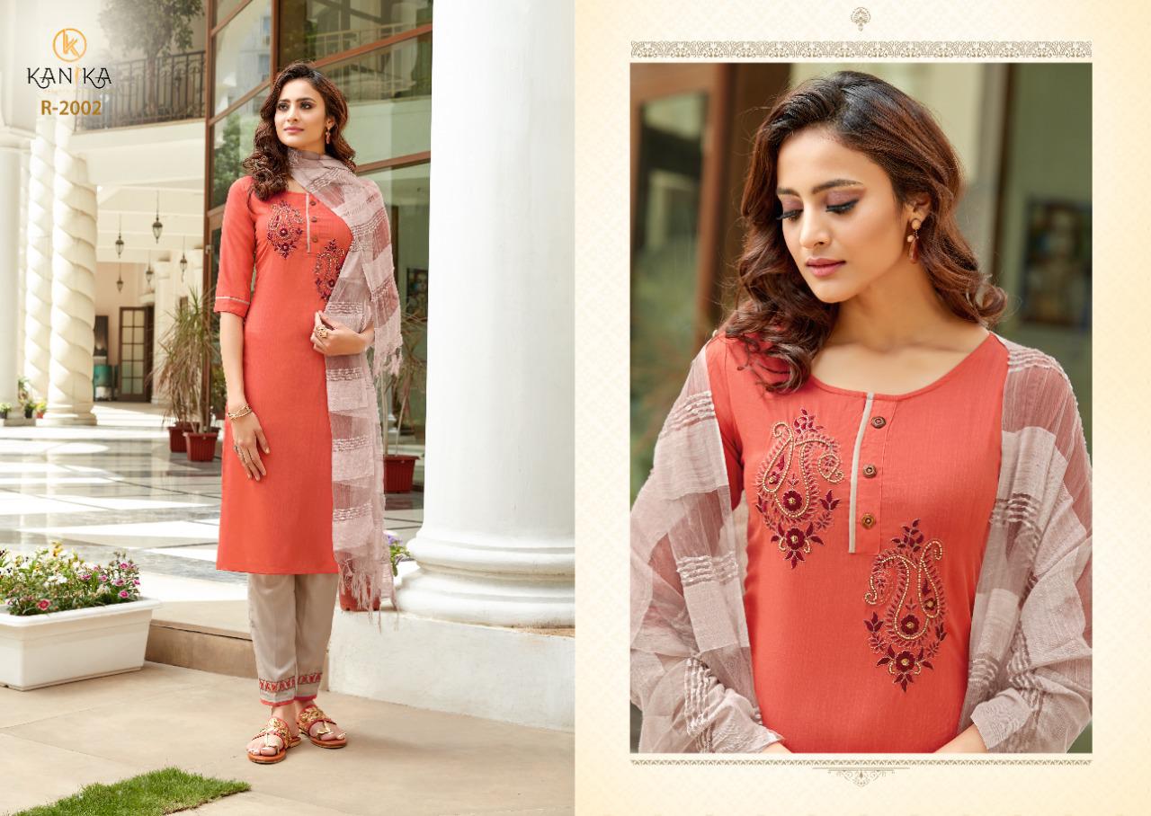 kanika roohi  attractive look top with pant and dupatta catalog