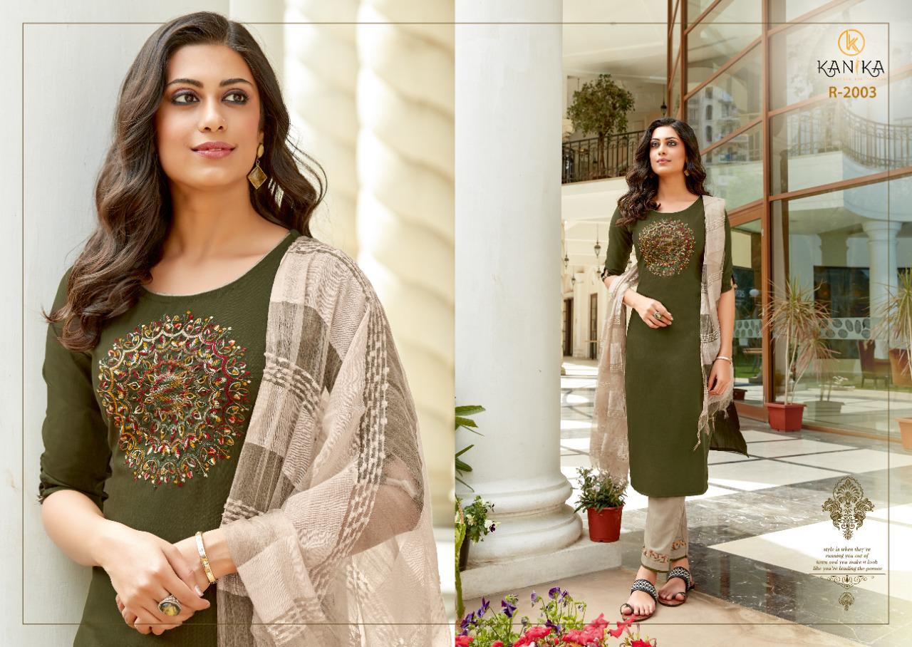 kanika roohi  attractive look top with pant and dupatta catalog