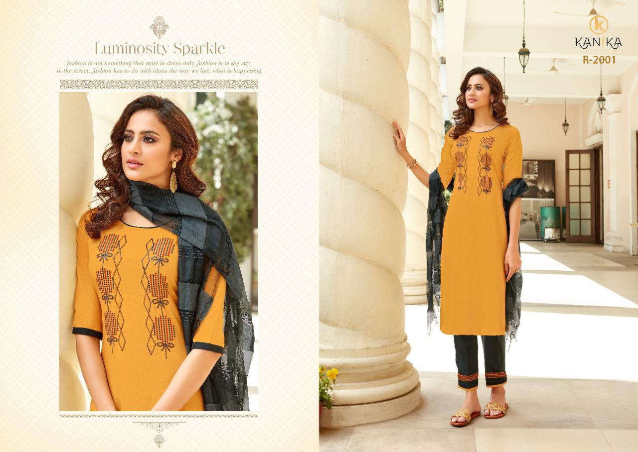 kanika roohi  attractive look top with pant and dupatta catalog