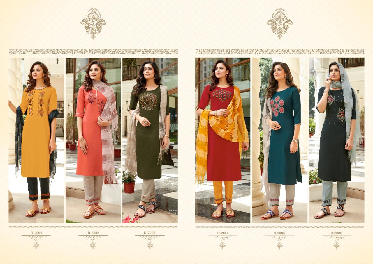 kanika roohi  attractive look top with pant and dupatta catalog