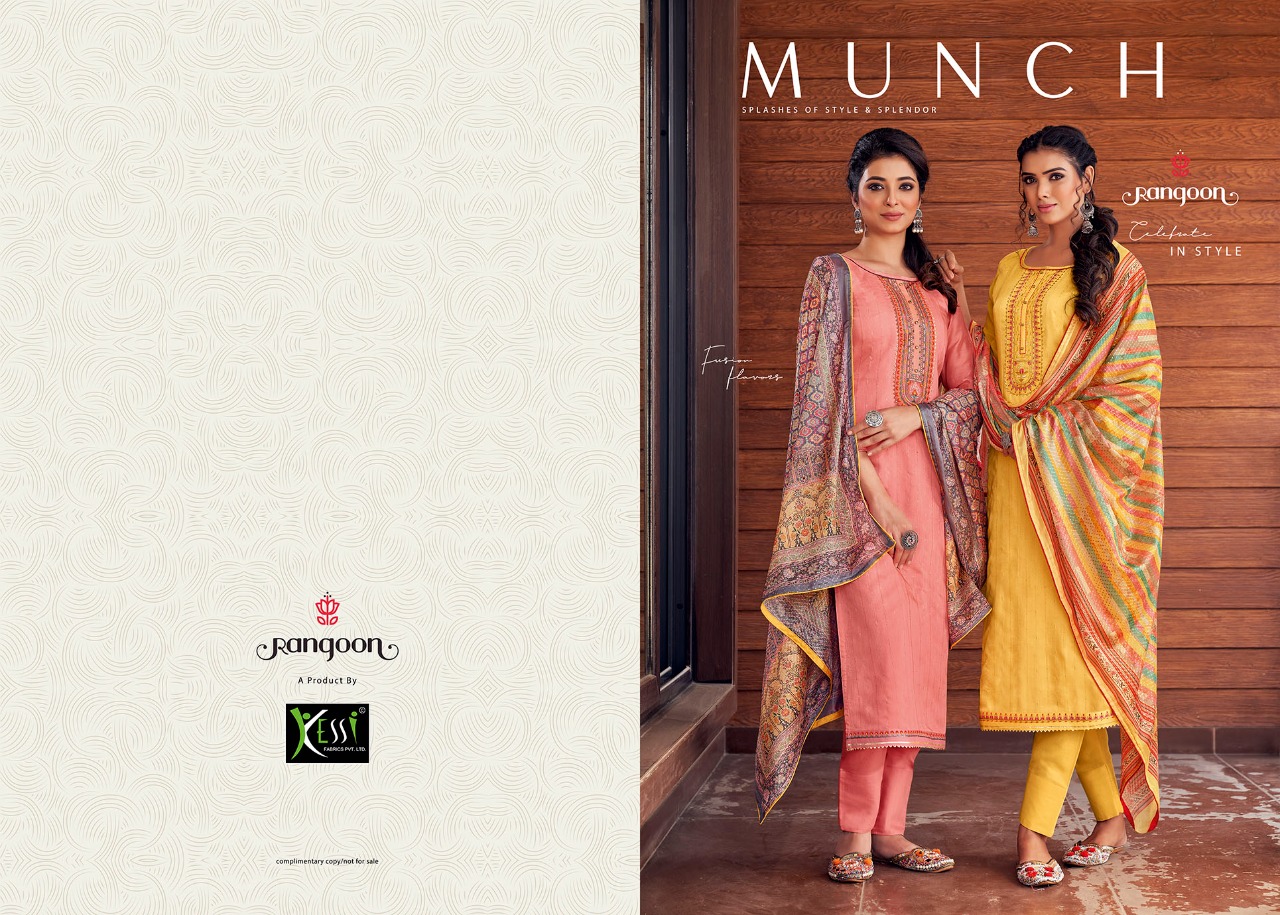 kessi rangoon munch muslin elegant look kurti  bottom and dupatta catalog