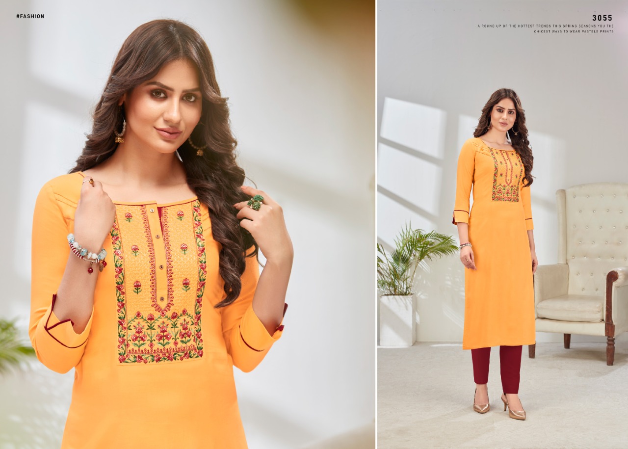 kessi rangoon paheli rayon elegant look kurti catalog