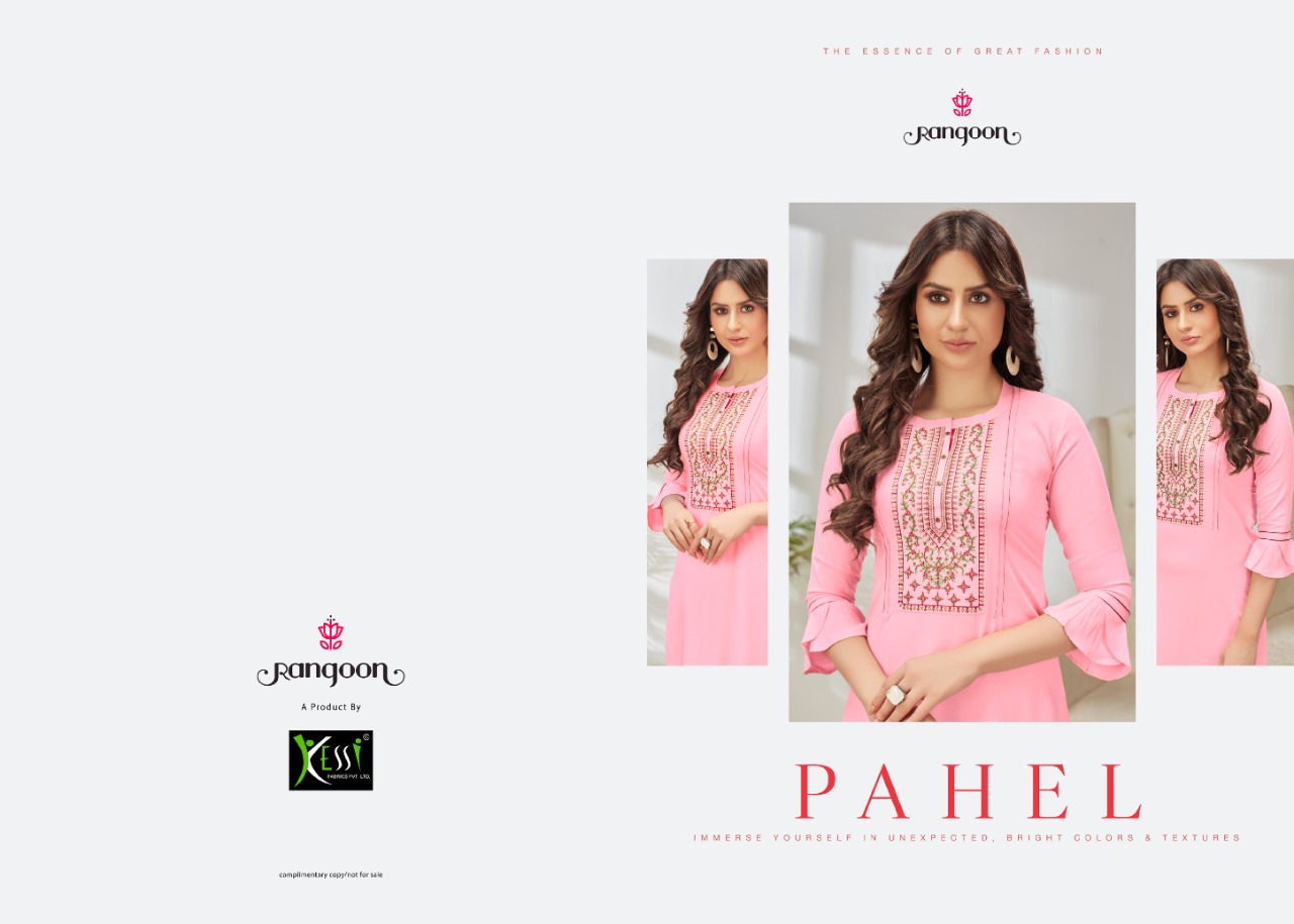 kessi rangoon paheli rayon elegant look kurti catalog