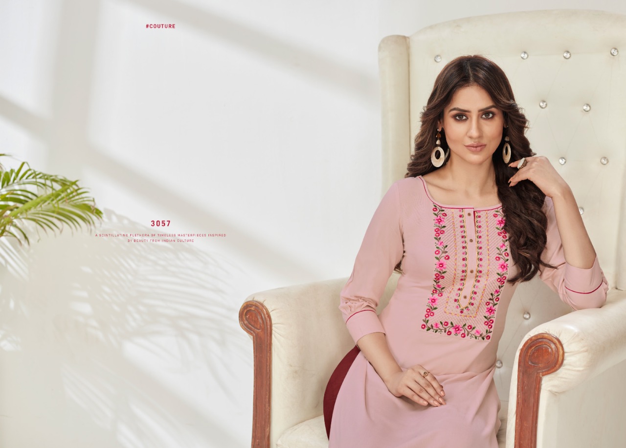 kessi rangoon paheli rayon elegant look kurti catalog