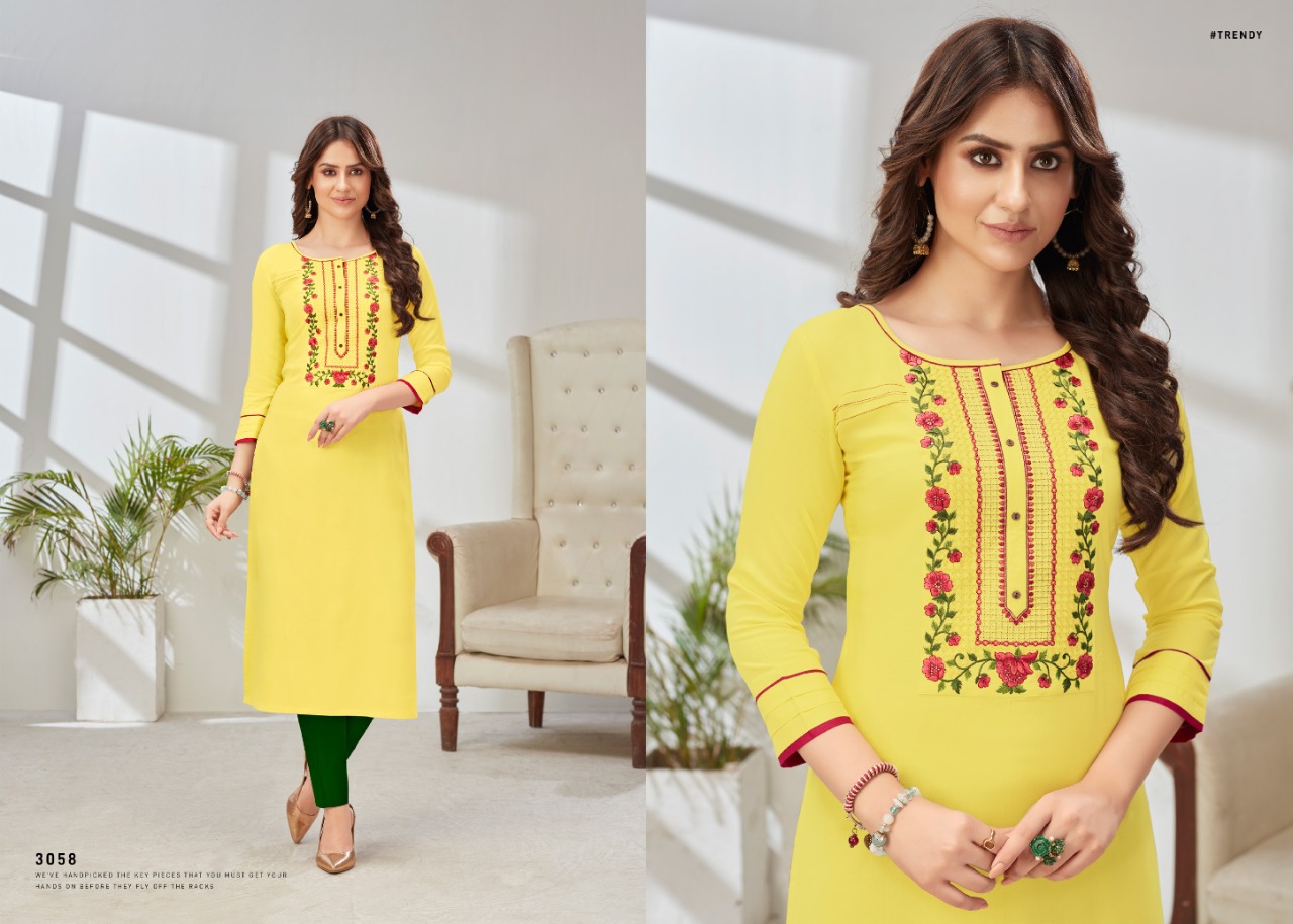 kessi rangoon paheli rayon elegant look kurti catalog