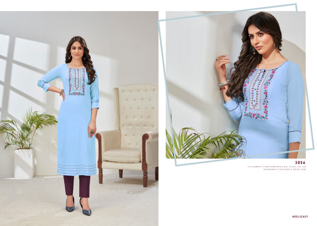 kessi rangoon paheli rayon elegant look kurti catalog