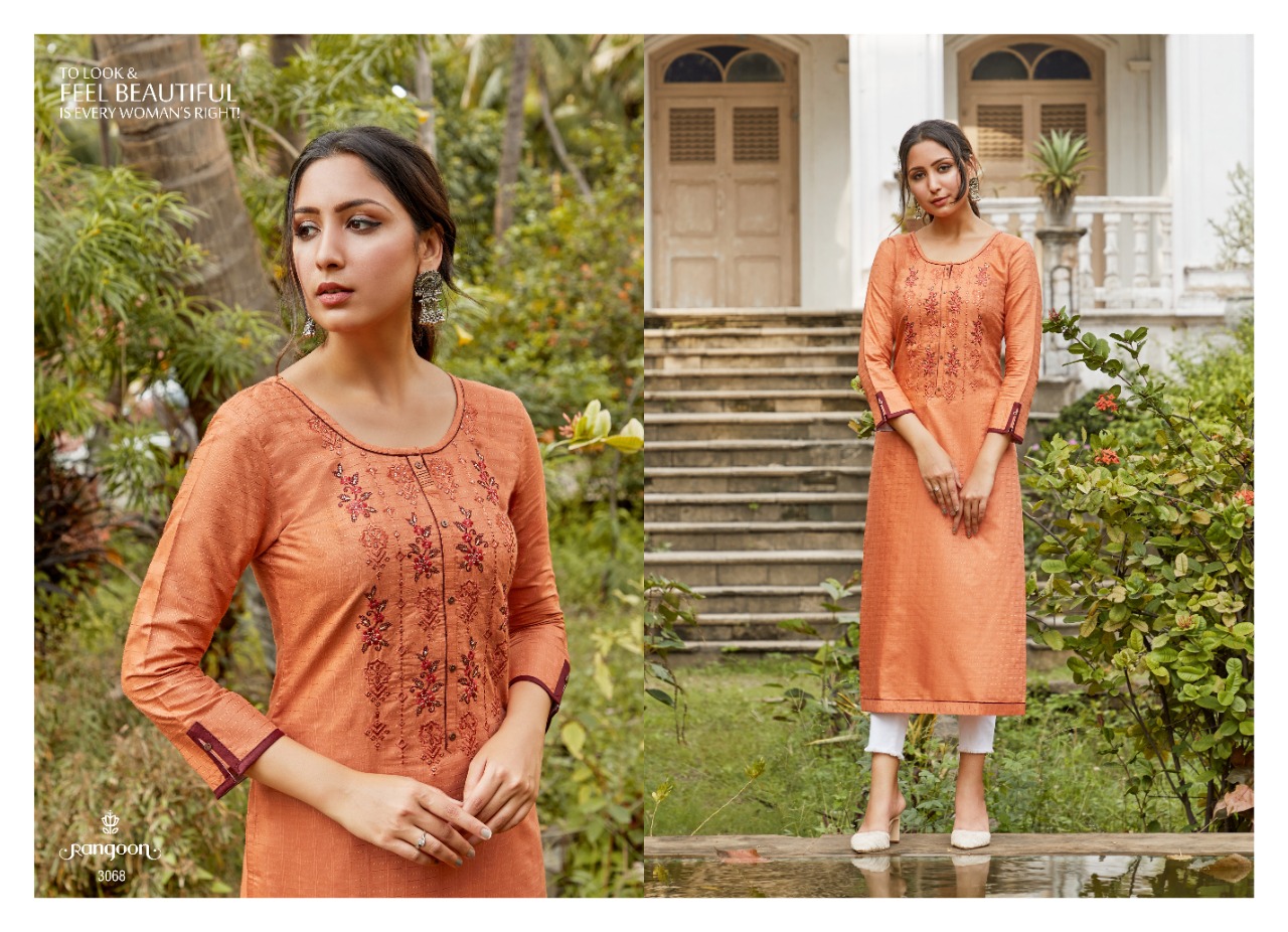 kessi rangoon rangat silk decent look kurti catalog