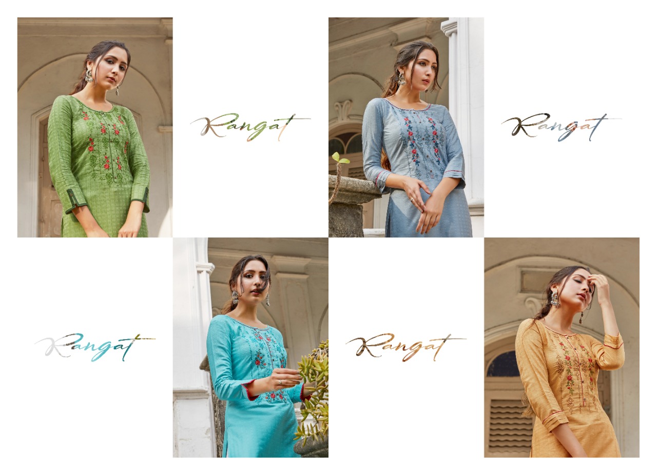 kessi rangoon rangat silk decent look kurti catalog