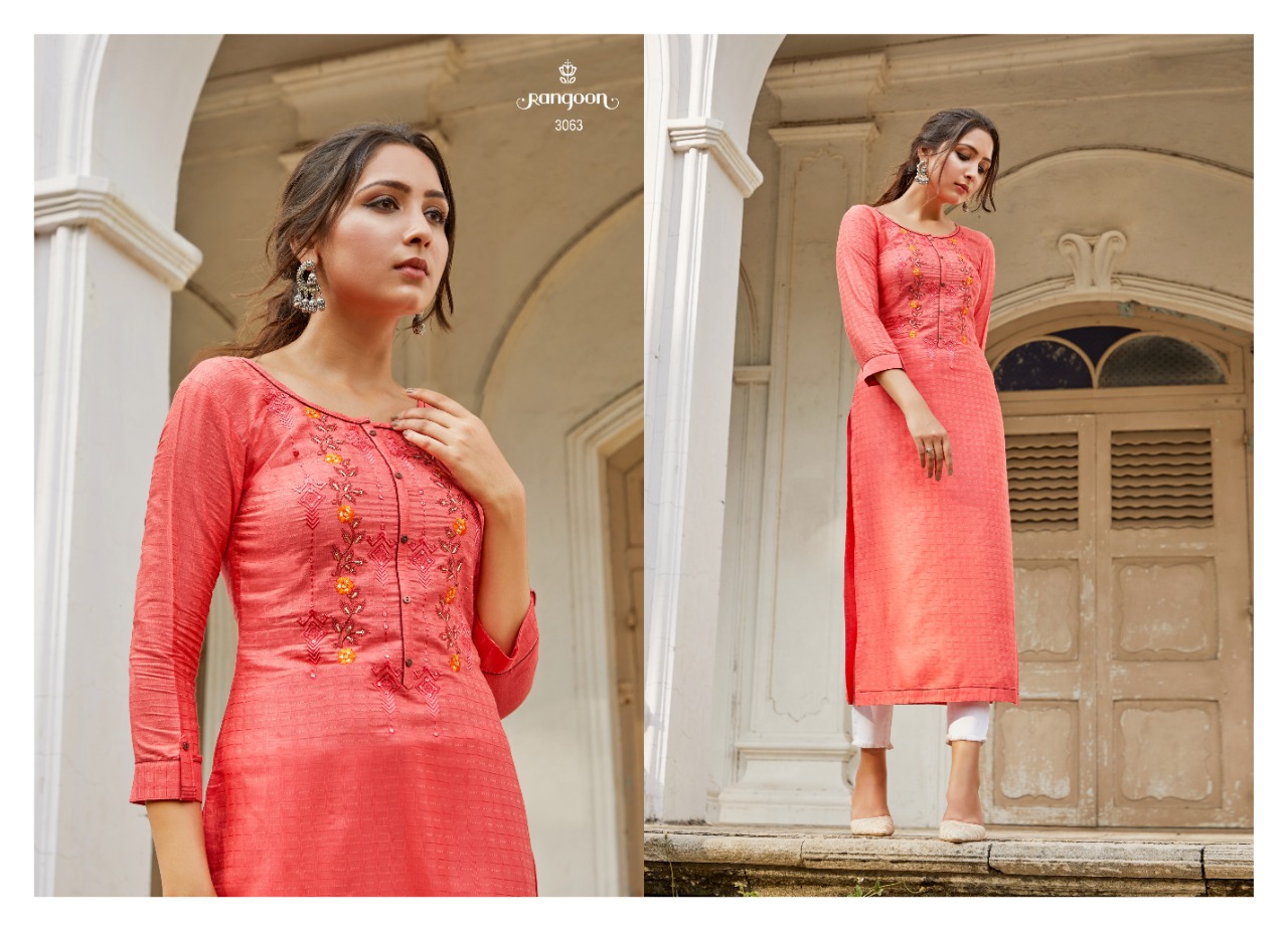 kessi rangoon rangat silk decent look kurti catalog