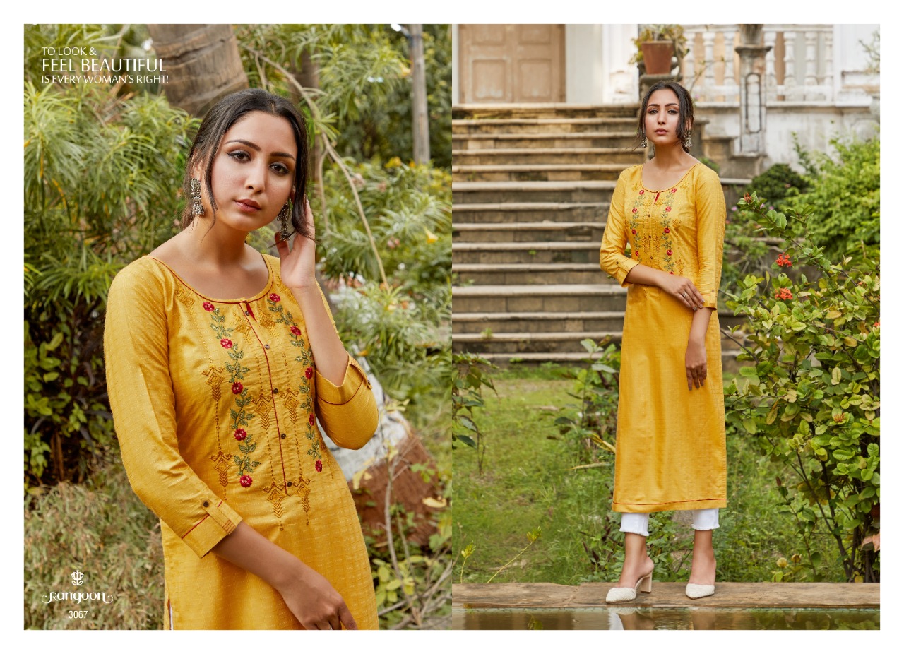 kessi rangoon rangat silk decent look kurti catalog