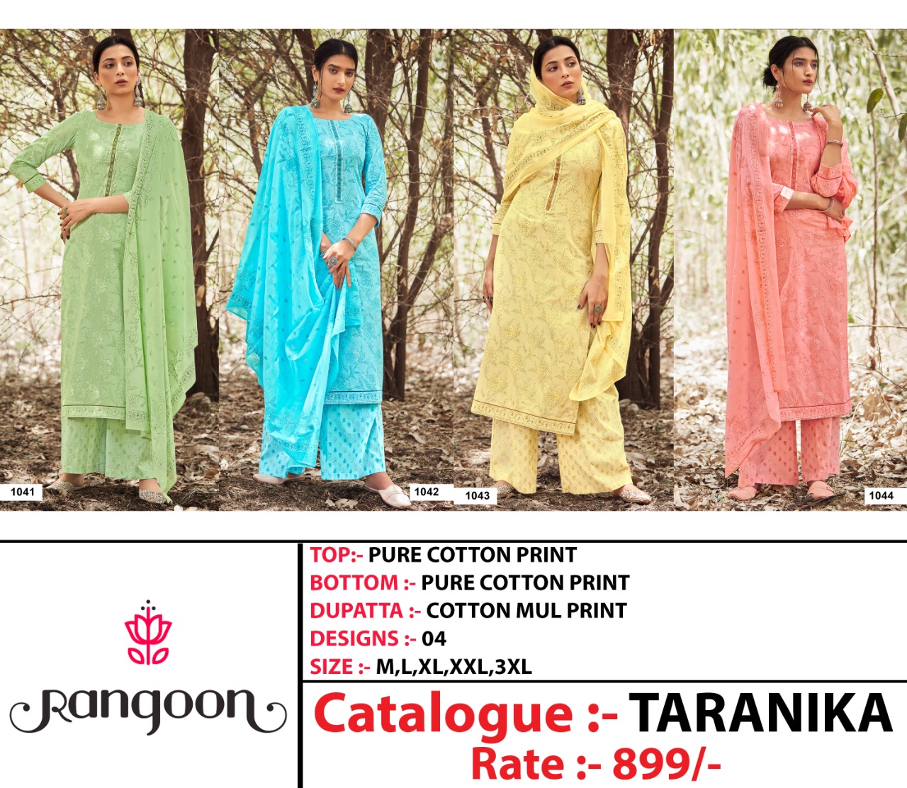 Kessi rangoon taranika cotton catchy look kurti bottom with dupatta catalog