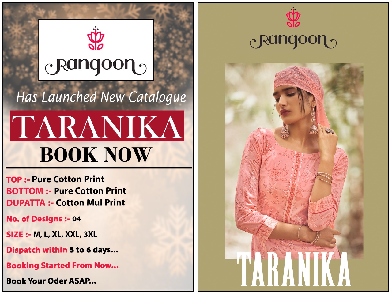 Kessi rangoon taranika cotton catchy look kurti bottom with dupatta catalog