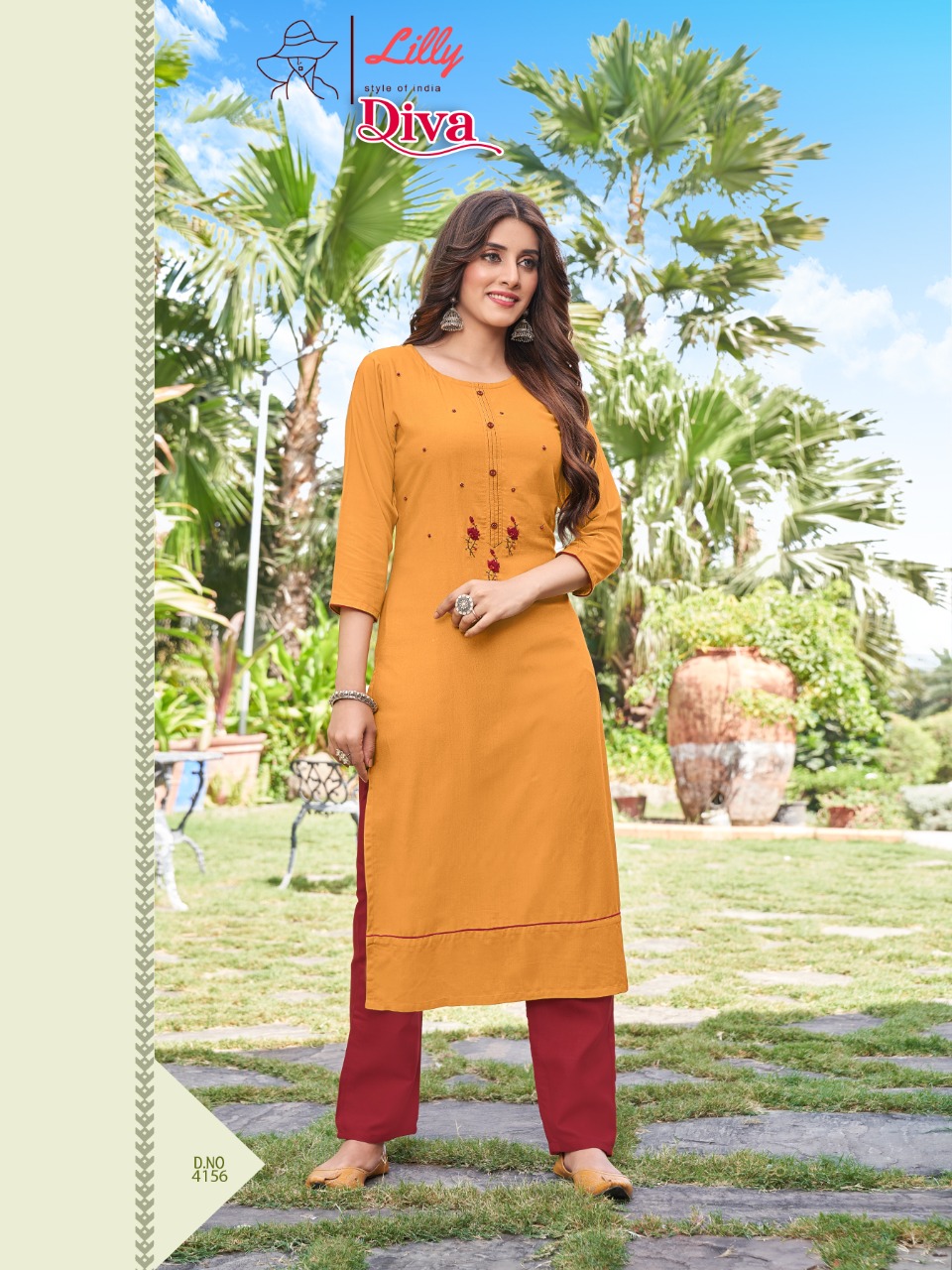 lilly style of india diva rayon regal look kurti catalog