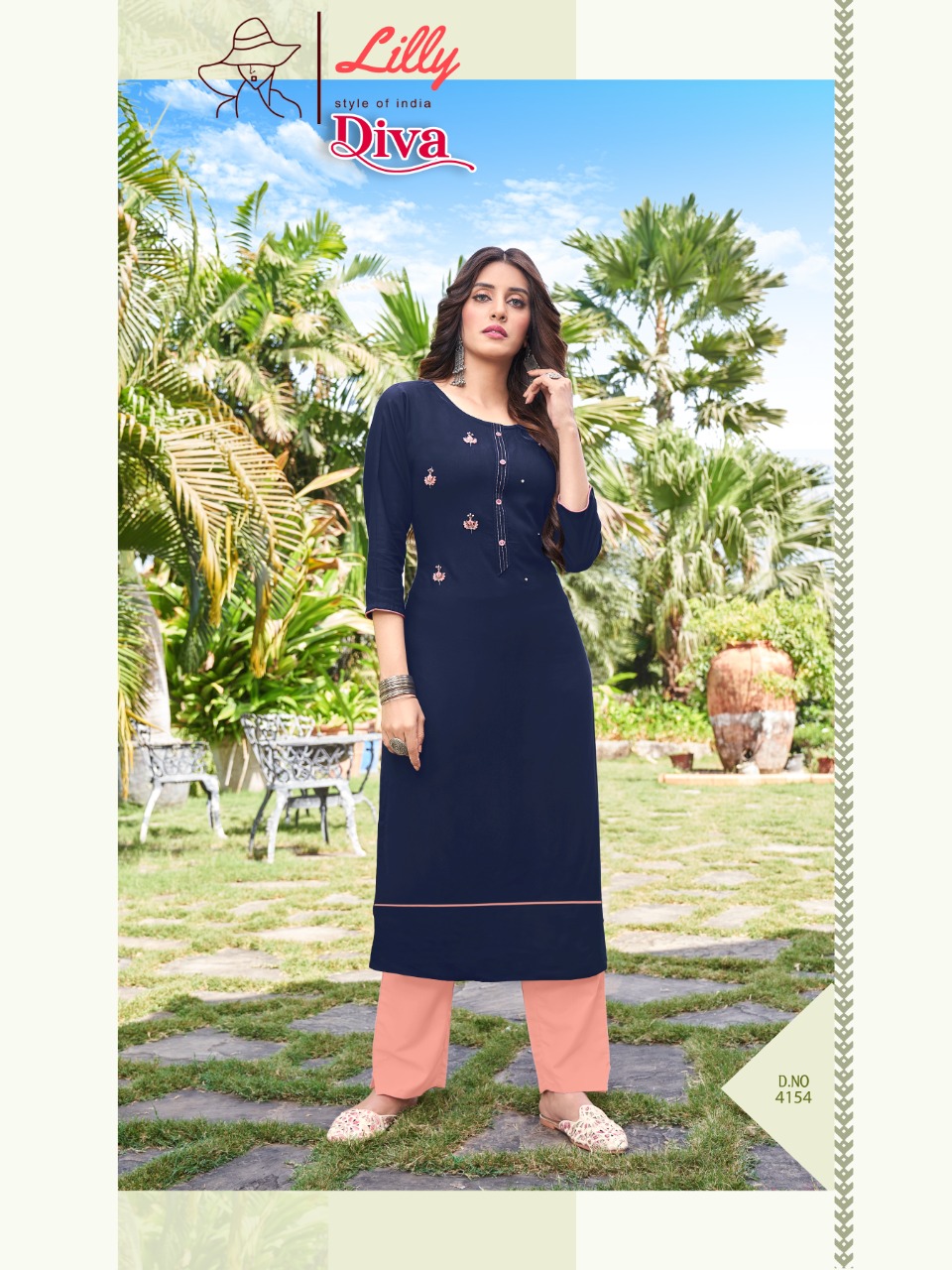 lilly style of india diva rayon regal look kurti catalog