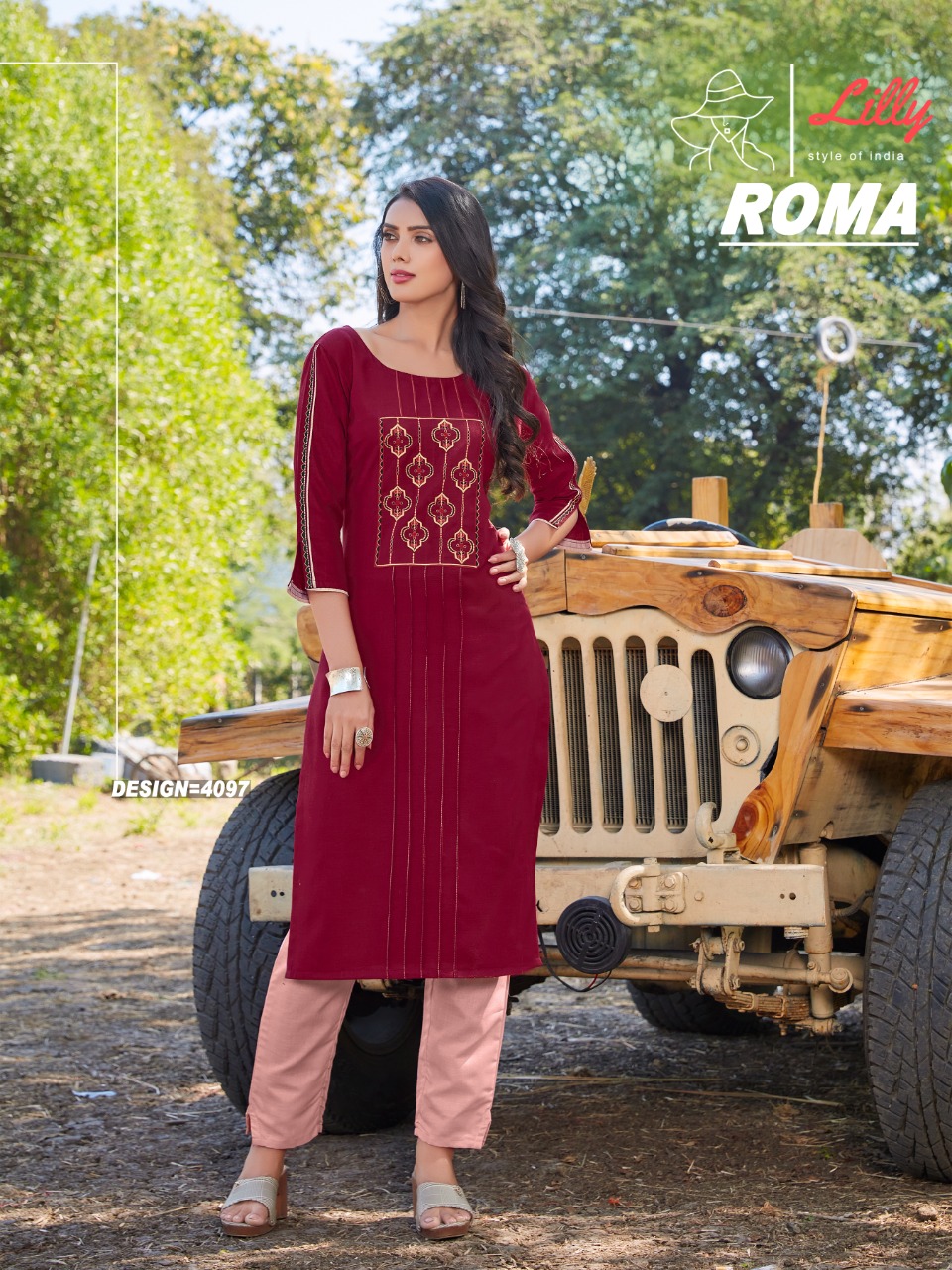 lilly style of india roma cotton catchy look kurti catalog