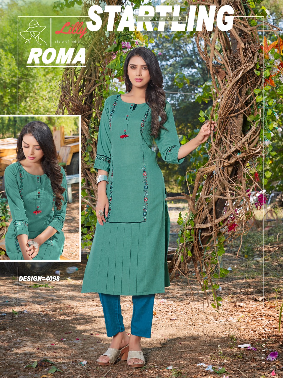 lilly style of india roma cotton catchy look kurti catalog