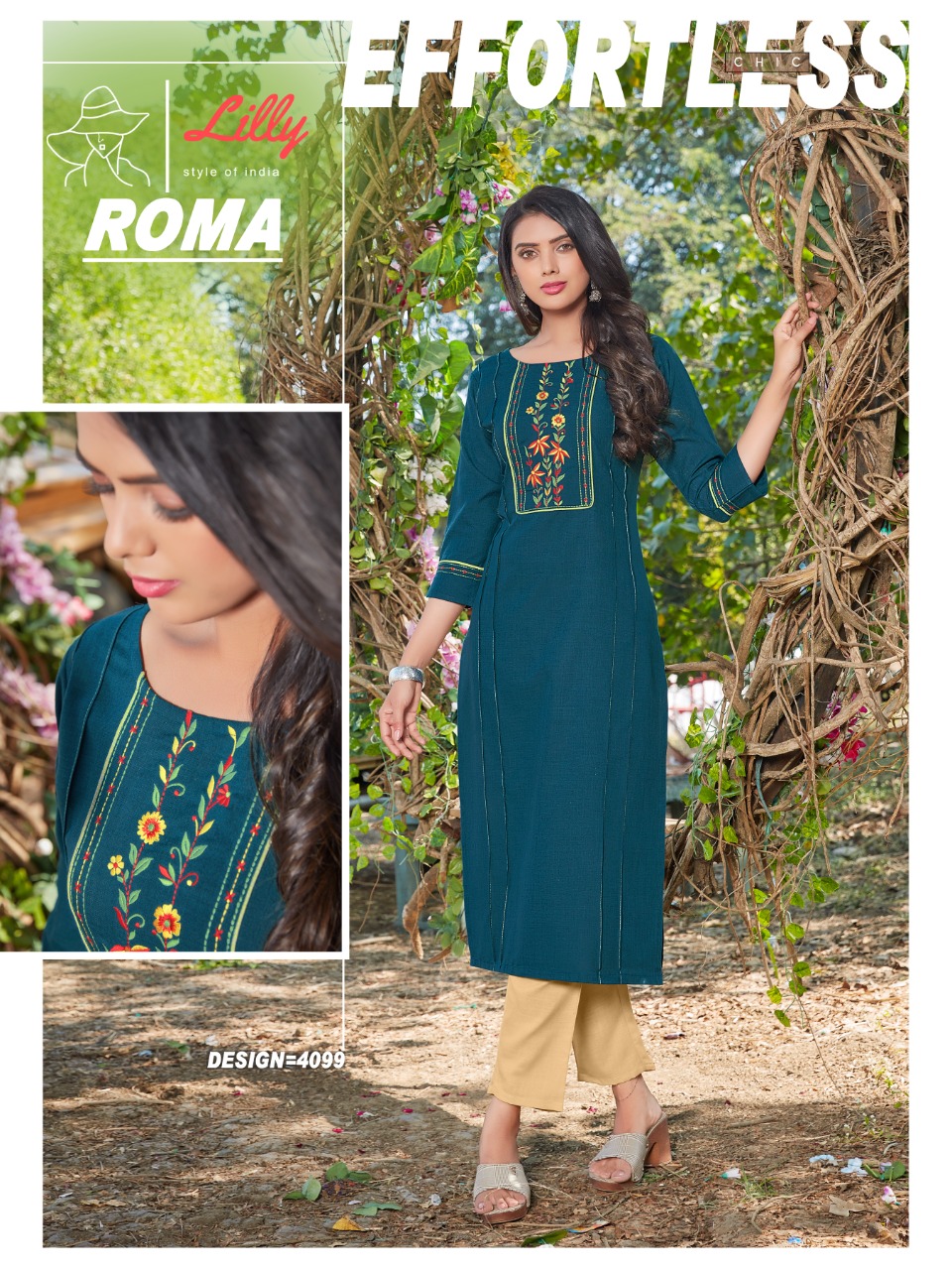 lilly style of india roma cotton catchy look kurti catalog