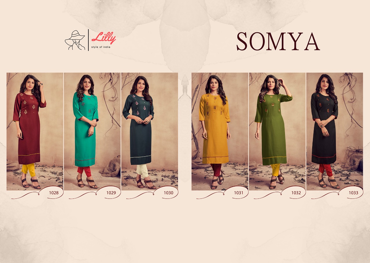 lilly style of india somya rayon astonishing kurti catalog